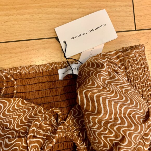 Faithfull the Brand La Costa Maxi Dress Cut out linen L - Picture 9 of 11